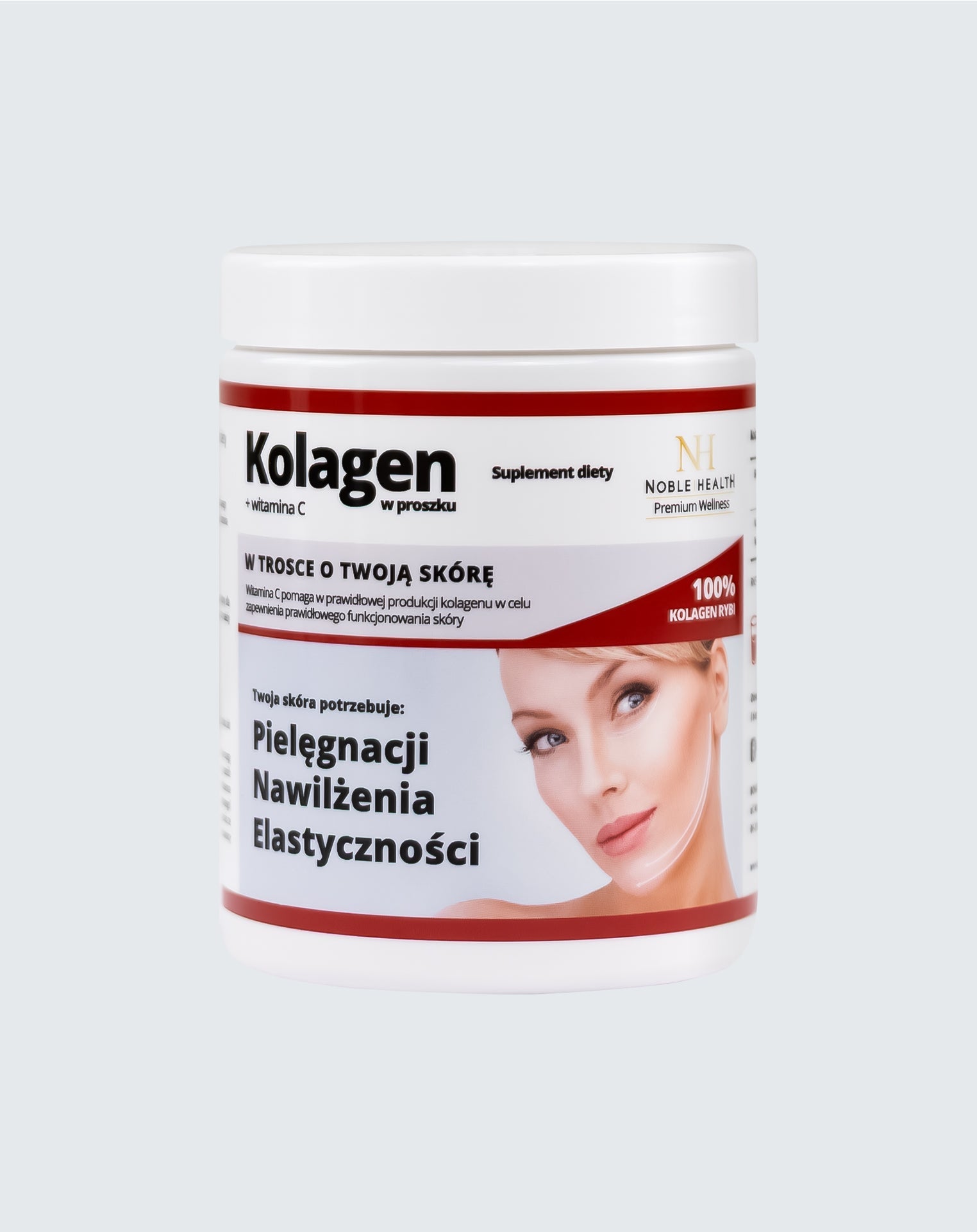 Colágeno + vitamina C em pó - Noble Health Pele saudável e bonita