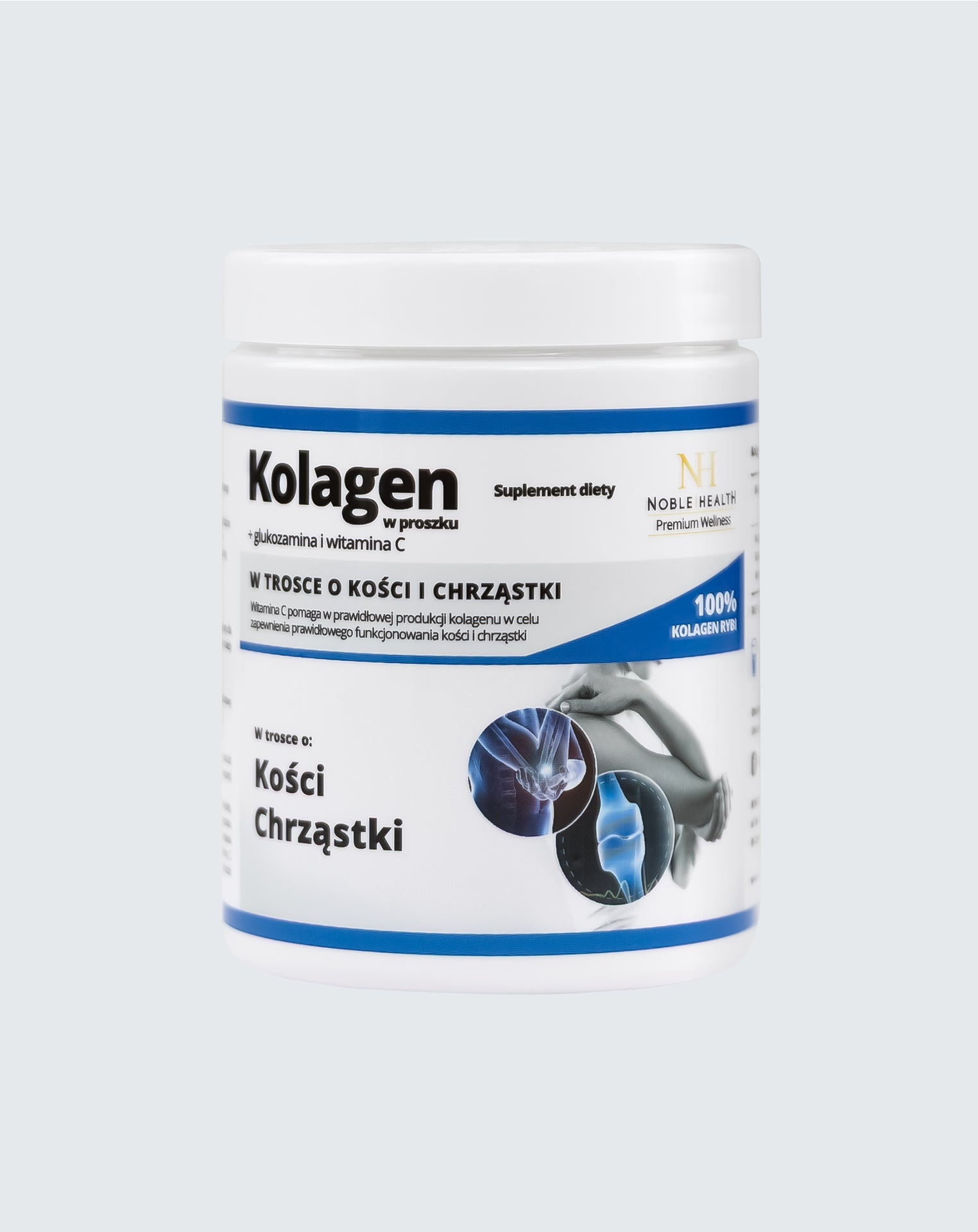 Colágeno + glucosamina e vitamina C em pó - Noble Health Articulações saudáveis