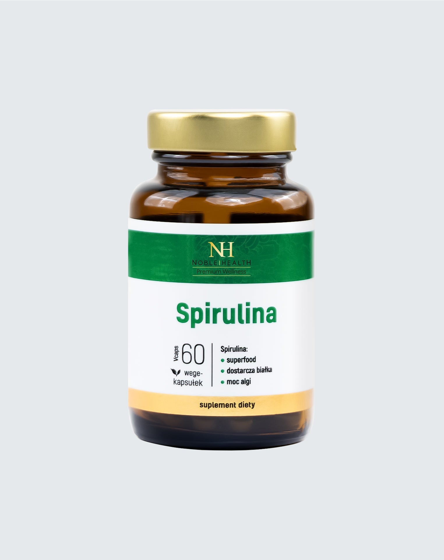 Spirulina Noble Health Desintoxicação de algas marinhas 60 cápsulas