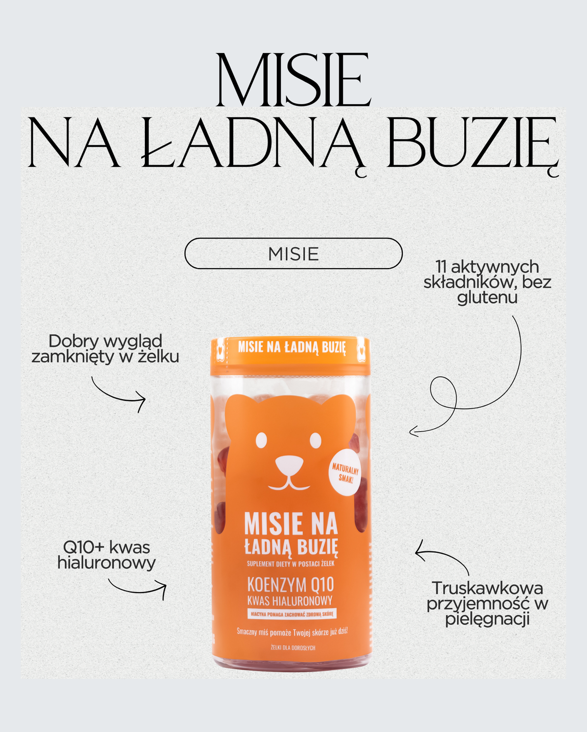 Suplemento dietético de ursinhos de pelúcia para um rosto bonito - Noble Health