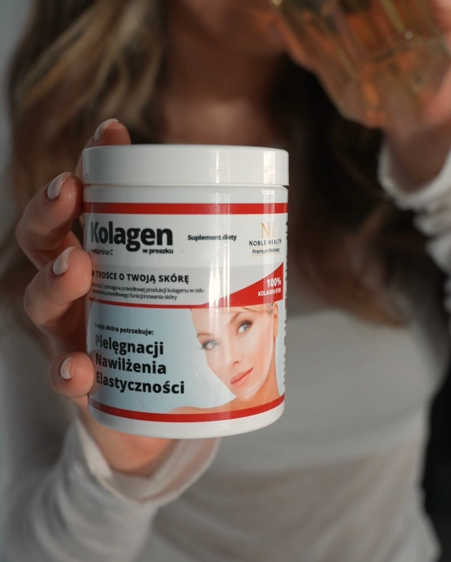 Colágeno + vitamina C em pó - Noble Health Pele saudável e bonita